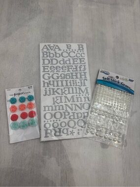 Lot of Self Adhesive Self Stick Craft Supplies for Scrap Booking